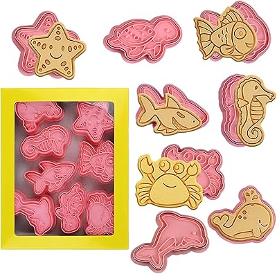 8 Navy animal cookie cutters ocean pattern with press pads for cooking cookies and cheese.. Enjoy deals you can’t resist and delivery you can trust — DIAYTAR Nigeria.