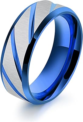 Blue stainless steel ring for boys and men from Yellow Chimes... Your shopping aspirations fulfilled at DIAYTAR NIGERIA with competitive prices and reliable delivery.