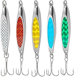 Set of 5 -room fishing lures, metal hooks, sequins with hard bait, lure tool for sea lake, freshwater trout fishing in salt water.. Experience retail therapy without the financial stress at DIAYTAR NIGERIA's affordable e-commerce platform.