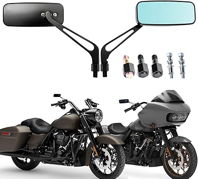 Black side mirrors for motorcycles Harley Davidson Sportster 883 1200 Street Glide.. DIAYTAR NIGERIA brings the marketplace to every Nigerian home with affordable prices and quick delivery.