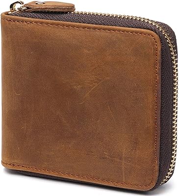 Huztencor zipper wallet for men, two -part leather wallets with RFID locking for credit cards (FBA).. DIAYTAR NIGERIA: Bringing affordable shopping solutions with a diverse product catalog delivered nationwide.