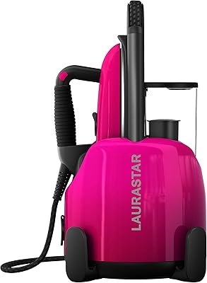 Steam iron Laura Star Lift Plus in Pinky Pop: a 3 in 1 steam generator of Swiss design that goes back, steamed and softens your clothes.. DIAYTAR NIGERIA: Connecting every Nigerian with quality products at prices everyone can afford.