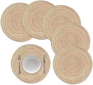 Set of 6 round tables woven for vacation, Christmas, kitchen (36 cm brown).. Discover the perfect balance of price and convenience with DIAYTAR NIGERIA's nationwide e-commerce platform.