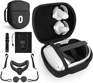Travel case for Oculus Quest 2 and Elite Strap, rigid EVA storage case for oculus quest (black) headphones and controllers (black).. Order now, relax later — DIAYTAR Nigeria ships in 5 to 8 days.