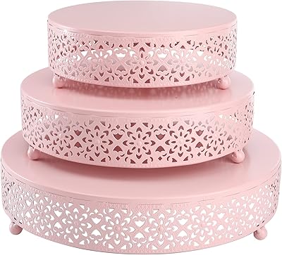 Set of 3 HEDOM metal cake displays, pink round cake display, desserts, cupcakes and pastries for weddings, birthdays and events.. Discover why millions choose DIAYTAR for affordable online shopping with delivery in just 5-8 days.