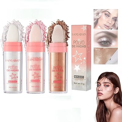 Fairy highlighter powder 3 colors, highlighter makeup, sparkling highlighting powder for the body, fixing fairy reflections for hair, face, eyes and body (trio).. DIAYTAR NIGERIA makes quality accessible to all with our affordable prices and quick delivery service.