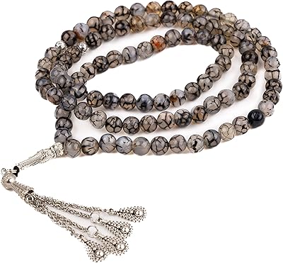 Natural agate rosary gray color - stones 99 x 8 mm.. DIAYTAR NIGERIA: Where every shopping need is met with affordable prices and timely delivery.