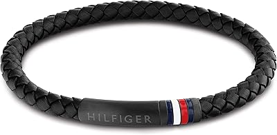Bracelet intertwined in blad leather, unique size, leather, without precious stones.. DIAYTAR NIGERIA stands as your affordable shopping ally with nationwide delivery in just 5-8 days.