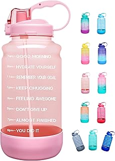 Bottle of water with motivation synchronization markers Alvira of half a nallon-64 oz with straw and lid.. Transform your online shopping experience with DIAYTAR NIGERIA's affordable and diverse marketplace.