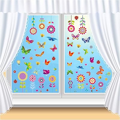 109 pieces of window stickers 9 sheets reusable double side window with flowers.. DIAYTAR NIGERIA: Where shopping meets satisfaction with affordable prices and prompt delivery services.