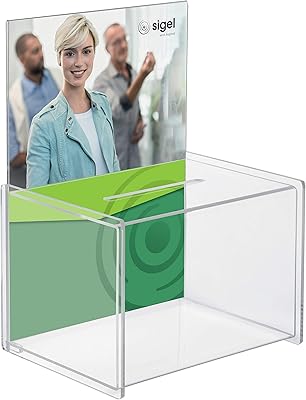 Siegel VA150 promotional box / suggestion box 22.5 x 30 x 17 cm, with mounting panel for A4, acrylic, transparent.. Your go-to destination for affordable online shopping, DIAYTAR NIGERIA delivers in under 8 days.