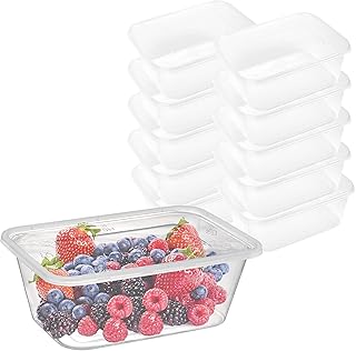 Disposable food containers with lids 1500 ml [10 parts] Plastic rectangular for microwaves.. DIAYTAR NIGERIA makes online shopping accessible to all with budget-friendly prices and reliable delivery.