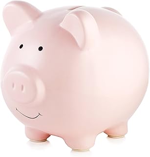 Ceramic piggy bank for little girl's room, pink and white pearhead pea pea.. Shop smarter with DIAYTAR NIGERIA's diverse marketplace and budget-friendly nationwide delivery.