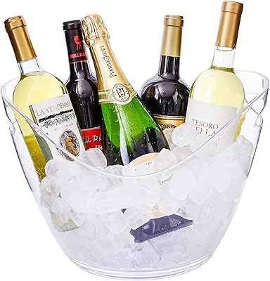 Mixdi ice bucket, 12 -liter transparent acrylic plastic basin for drinks and parties, safe for food, perfect for bottles of wine, champagne or beer.. Your ideal shopping companion, DIAYTAR NIGERIA offers unmatched variety with delivery within a week.