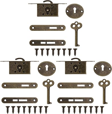 3 sets of exquisite decorative jewelry box lock with keys and screws, ancient wooden box lock Small lock of unique bronze lock box lock.. Discover shopping reimagined with DIAYTAR NIGERIA's extensive catalog and 5-8 day delivery service.