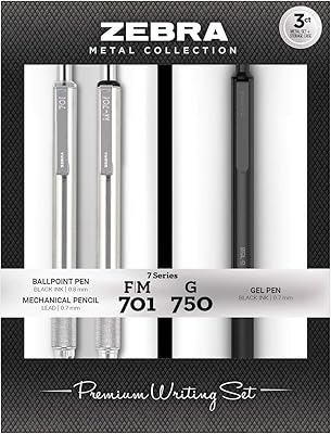 Zebra Pen G-750 F-701 and M-701 retractable gel ink pen, Gift Package Pencil/Retractable pencil, upper quality/fine metal body, 0.7 mm/0.8 mm, pack of 3 (10513))).. DIAYTAR NIGERIA: Bringing affordable shopping solutions with a diverse product catalog delivered nationwide.