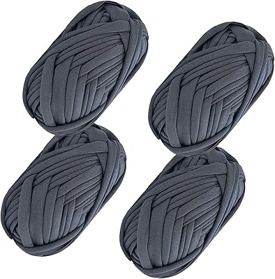 Set of 4 wires for fettuccine zabagetti t-shirts, 120 meters, handmade knitting wire for bags, covers, pillows and hook projects (dark gray).. Shop with confidence at DIAYTAR NIGERIA, offering extensive product variety with nationwide delivery.