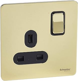 Schneider Electric Gang GU3410-BPB 13A Taking switch with flat panel without screws, brass.. DIAYTAR NIGERIA: Where shopping is easy, prices are low, and delivery is just days away.