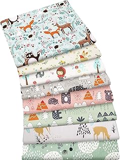 Set of 8 fat quarter fabric for cotton mattress for manual work, pre -cut squares for couture patchwork, 40 cm x 50 cm (forest).. Discover the perfect shopping experience with DIAYTAR NIGERIA's vast selection and prompt delivery service.