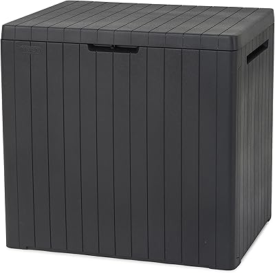 Keter City exterior garden storage box 113 liters - dark gray.. DIAYTAR NIGERIA revolutionizes online shopping with competitive prices and reliable 5-8 day delivery.