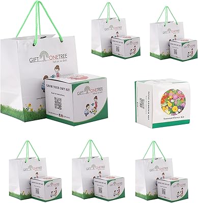Giftone Cultivate your own seasonal flowers + gift bags - pack of 6 - Best return gift for children's birthday party, multicolored.. DIAYTAR NIGERIA delivers what you want at prices you'll love, all within 5-8 days nationwide.