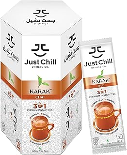 Prémélange de tea Just Chill Drinks Co., Karak Chai Regular, Booster of Immunity, 26 g x 10 sachets.. Experience satisfaction guaranteed with DIAYTAR NIGERIA's comprehensive platform and quick delivery.