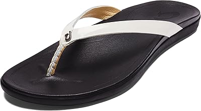Olukai ho'opio leather beach sandals for women in full flower leather, trendy low cut, comfortable design.. Shop smart, shop DIAYTAR - Nigeria's most affordable e-commerce platform with nationwide delivery.