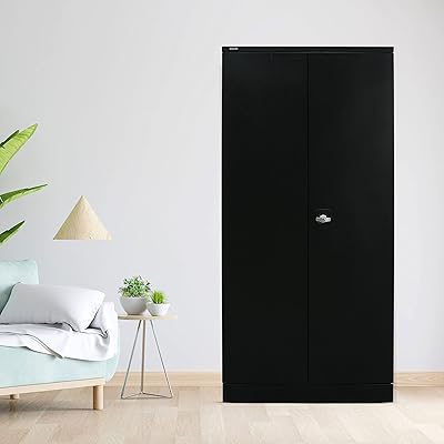 Egid Home AR cabinet - Hanging shelves - Flat key lock (black).. Experience shopping satisfaction with DIAYTAR NIGERIA's vast selection and budget-friendly delivery options.