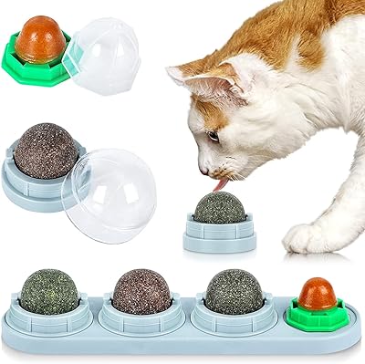 Edible chat grass ball with natural flavor, lick toy for cats, interior sticking wall toy for cats, kittens, cleaning of small teeth (blue).. Experience the future of shopping with DIAYTAR NIGERIA's extensive selection delivered in just 5-8 days.