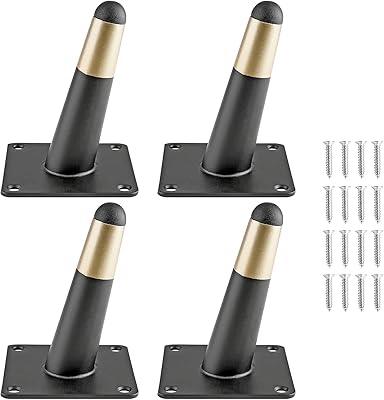 Semnir 4 pieces of 4 inch furniture feet, metal feet in tilted gold tilted gold medium in the middle of the century for sofa, chest of drawers, table, chair, sofa and projects.. Shop with confidence at DIAYTAR NIGERIA, where affordability meets reliability in less than 8 days.