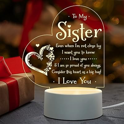 Gifts for sister - Night lamp for my sister, gifts for sisters from my sister, birthday gifts for sister, night lamp gift for graduation and Christmas.. DIAYTAR NIGERIA: Your partner in affordable e-commerce with dependable delivery across Nigeria.