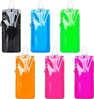 Foldable sports bottle, 6 reusable colorful bags of colored drinks, 480 ml foldable water bottles for outdoor sports, cycling, hiking, trip.. DIAYTAR NIGERIA: Where quality meets affordability, with thousands of products delivered in less than 8 days.
