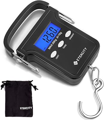 110lbs/50kg digital fish scale portable luggage swing electronic balance suspended fishing balance with measurement ribbon, backlit LCD screen, transport bag.. DIAYTAR NIGERIA delivers what matters - quality, affordability, and prompt nationwide shipping.