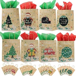 16 pieces faces Christmas gift bags big Christmas paper bags with handles with scratch cardboard for Christmas party gifts.. Experience retail satisfaction with DIAYTAR NIGERIA's comprehensive platform and prompt shipping service.