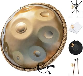 Timan hand drum, 22-inch steel hand drum instrument with flexible bag, hand mallet and bodder holder, dust-free cloth, gold color.. Experience shopping freedom with DIAYTAR NIGERIA's vast catalog and nationwide 5-8 day shipping.