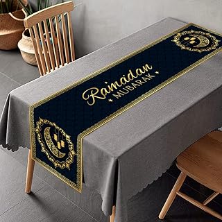 Linen sheet EID MUBARAK for Ramadan table decoration and Islamic lantern for the decoration of the Ramadan dinner (gold color).. Why shop anywhere else? DIAYTAR Nigeria has it all, at prices you’ll love.