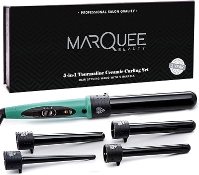 Set of 8 Bigoudis and Professional flat iron Marky Beauty, 5 interchangeable barrels in Tourmaline ceramic, heat protection glove (black).. Shop across categories at DIAYTAR NIGERIA and enjoy budget-friendly nationwide shipping in 5-8 days.
