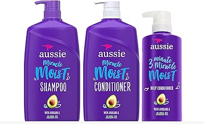 Aussie Miracle Moist Shampoo and revitalizing Miracle Treatment in 3 minutes, enriched with Australian avocado oil and jojoba, without paraben, white and citrus, lot of 3.. DIAYTAR NIGERIA connects you with endless possibilities through our affordable e-commerce platform.