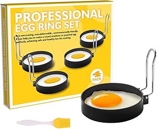 Package of 4 pancake molds mold stainless steel rings.. Experience shopping satisfaction with DIAYTAR NIGERIA's vast selection and nationwide delivery service.