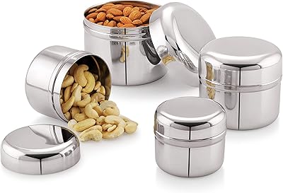 Moka Premium Conservation of stainless steel food conservation, DABBA set with plain cover, 4-200, 300, 400, 600 ml package.. No more overpriced stores — DIAYTAR Nigeria brings the best to your door.