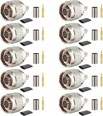 MOKERV N MOQ MOQ CRAP, STAID NAGE N male RF connector type N for coaxial cable RG8X/LMR240 (10).. Experience shopping without compromise at DIAYTAR NIGERIA, with vast selection and quick delivery.