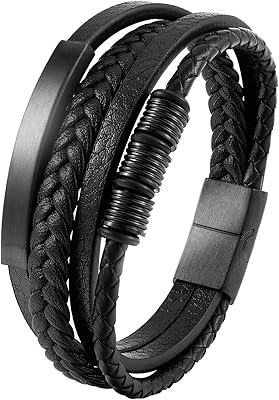 Lipocado True leather bracelet with stainless steel pendant for men, classic multi -layer magnetic clasp, men's gift 8.26.. Experience shopping freedom with DIAYTAR NIGERIA's comprehensive platform and reliable shipping service.