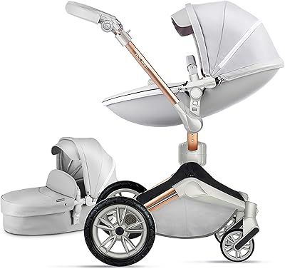 HOT MOM baby stroller with 360-degree rotation function, PU HOT MOM PU leather carrier for bed and head seat Gram, gray 2022 stroller.. Explore fashion, tech, home goods, and more on DIAYTAR Nigeria — always affordable, always fast.