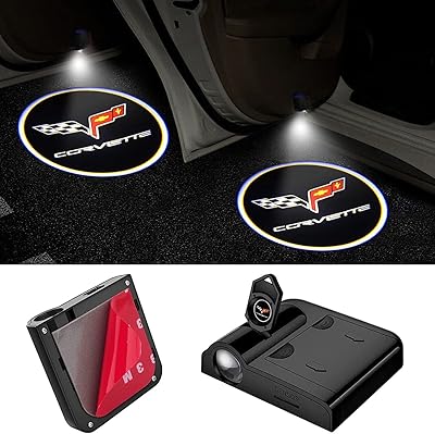 2-room car door lights with car logo, LED welcome light (Fit C-Orvette).. DIAYTAR NIGERIA: Connecting Nigerians with their needs through affordable prices and 5-8 day shipping.
