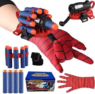 Set of launcher's wrist toys, children's spider gloves, plastic role -playing gloves, flexible ball pistol, wrist toy, hero spider launcher that can be stuck on the wall.. Experience the future of online shopping with DIAYTAR NIGERIA's extensive product range and competitive pricing.