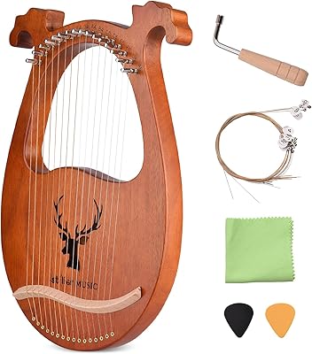 Lyre harp, hard wooden wooden instrument with 16 strings with ropes of ropes with momentum, choice of hammer cleaning cloth for beginners.. DIAYTAR NIGERIA: Redefining e-commerce with affordable prices and reliable nationwide shipping.