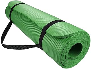 Sports yoga carpet non -slip of thickness 15 mm for fitness and pilates (green).. DIAYTAR NIGERIA: The marketplace that brings affordable products to every Nigerian home in under 8 days.