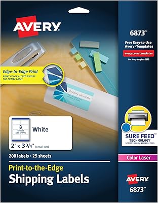 Avery checked flow shipping labels, on-board printing, 2 "x 3-3/4", 200 white (6873).. DIAYTAR NIGERIA brings the market to your fingertips with affordable prices and prompt delivery service.