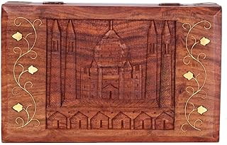 Taj Mahal carved wooden jewelry storage box, jewelry storage box, perfect gifts for women by Agni.. DIAYTAR NIGERIA: Creating access to affordable products for every Nigerian with our swift delivery service.