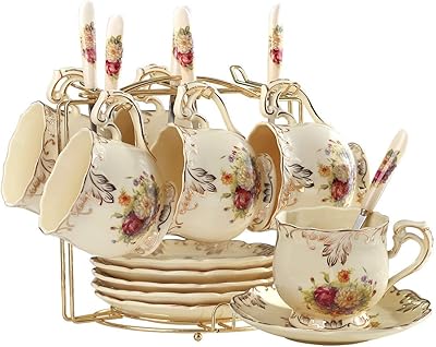 Set of tea cups and saucers u leaf floral bush design seems.. DIAYTAR NIGERIA delivers value, variety, and convenience with our nationwide 5-8 day shipping.
